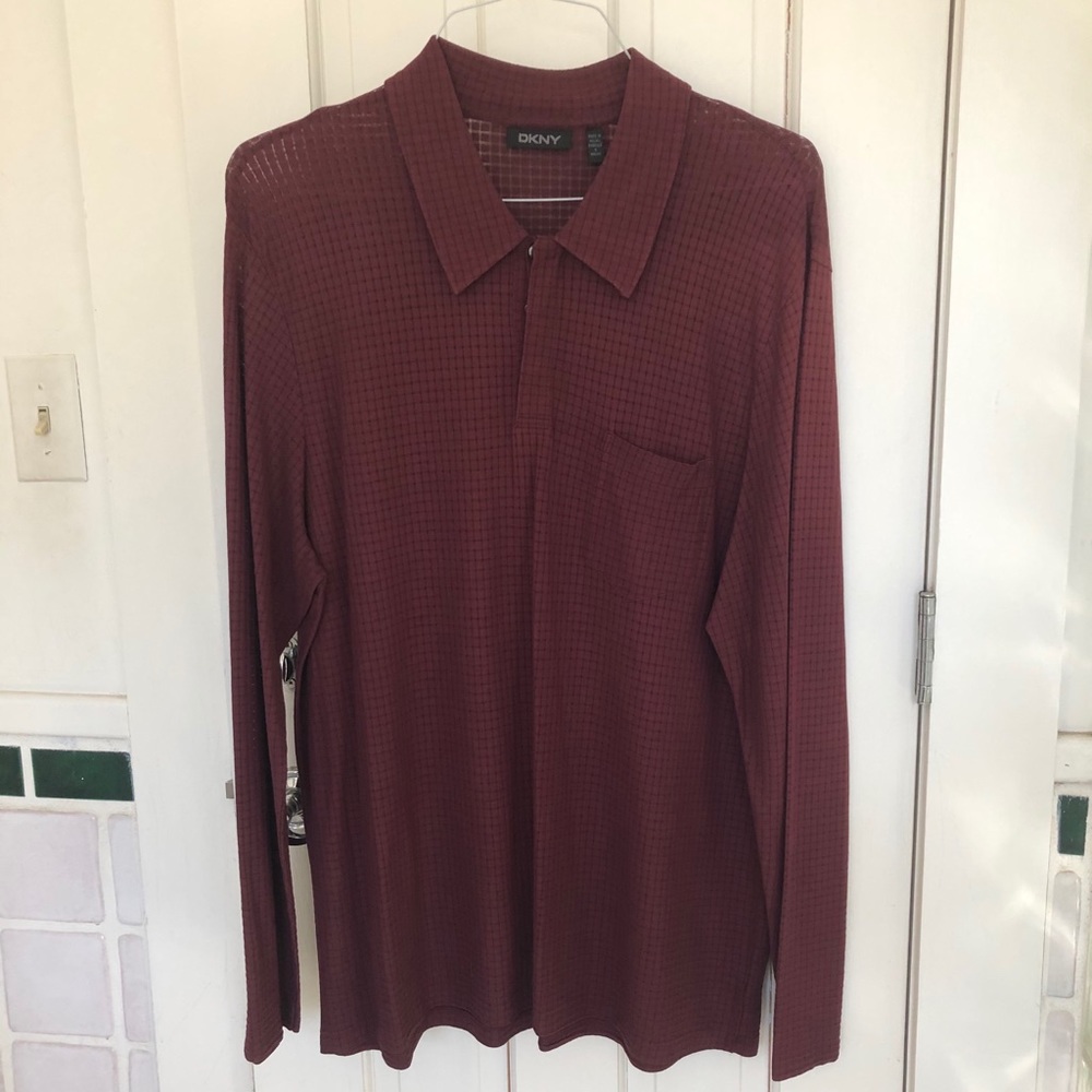 DKNY 3 button shirt.